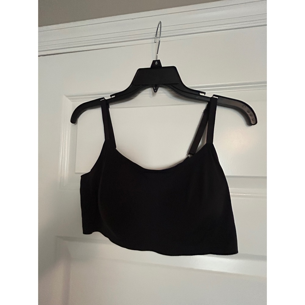 Calvin Klein Invisibles Bralette Black Seamless Adjustable Strap Scoop Neck L